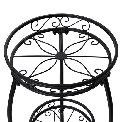 3-Tier Black Iron Plant Stand