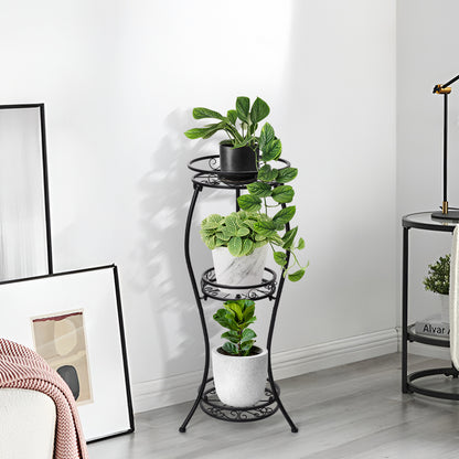 3-Tier Black Iron Plant Stand