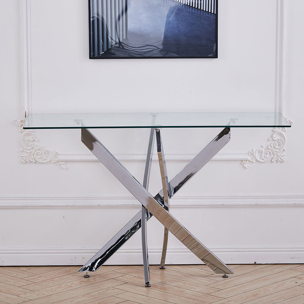 Modern and Futuristic Clear Glass Top Coffee End Table