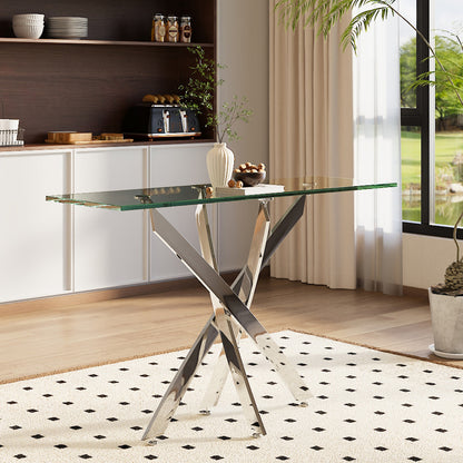 Modern and Futuristic Clear Glass Top Coffee End Table