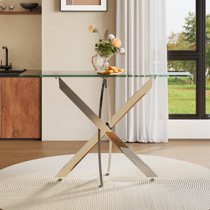 Modern and Futuristic Clear Glass Top Coffee End Table