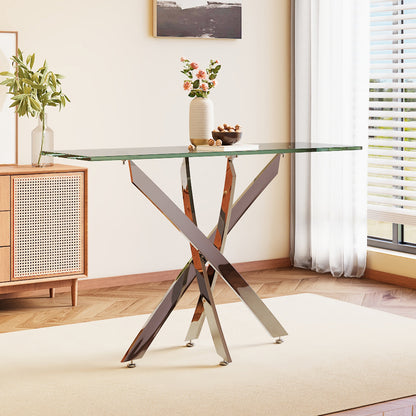 Modern and Futuristic Clear Glass Top Coffee End Table