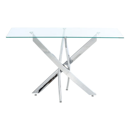 Modern and Futuristic Clear Glass Top Coffee End Table