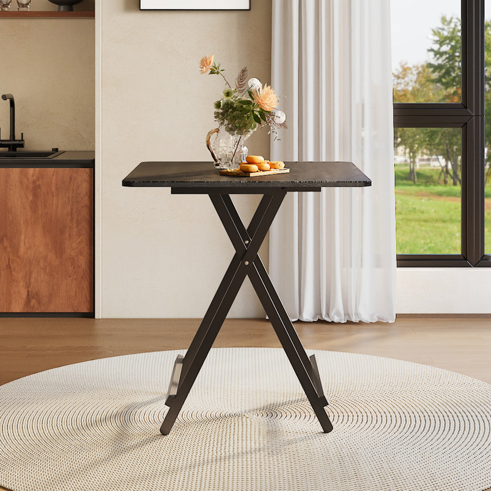 Black Folding Wooden Dining Table