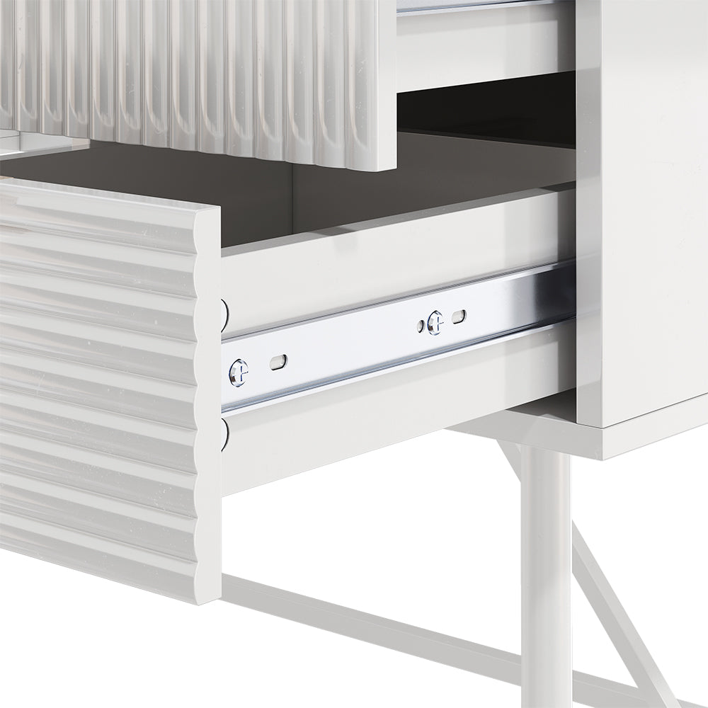 White Striped Study Desk