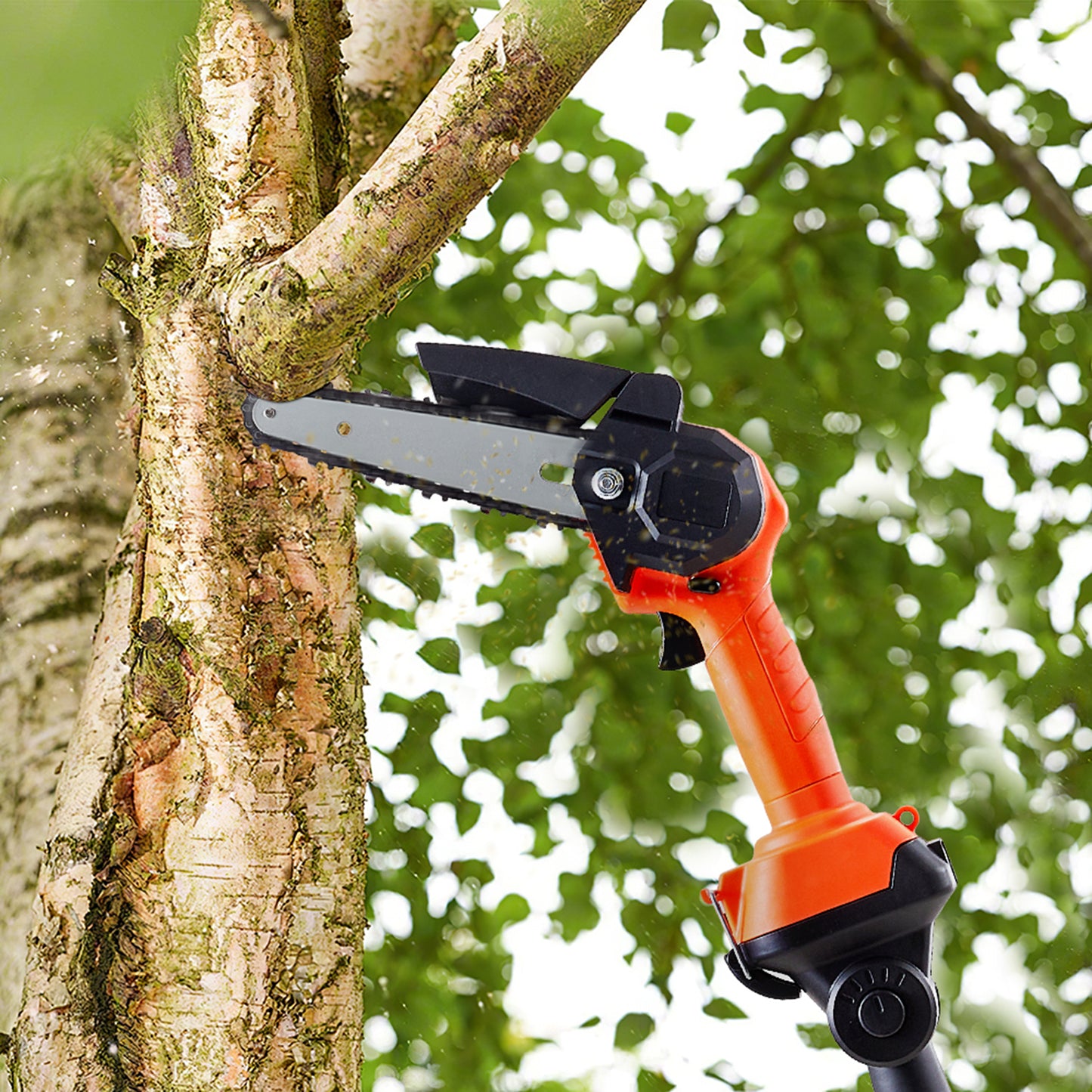 2-in-1 Cordless Pole Saw & Handheld Chainsaw for High Branches & Gardening