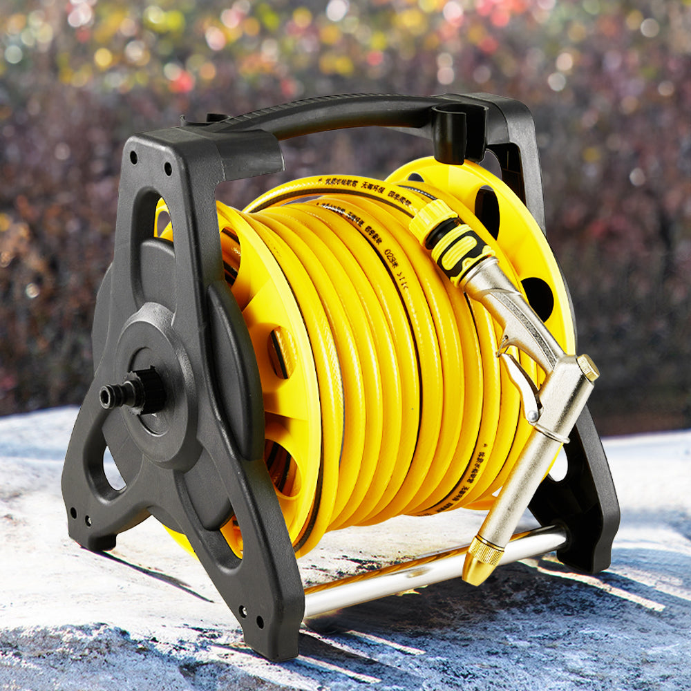 25m Portable Garden Watering Hose Reel Set