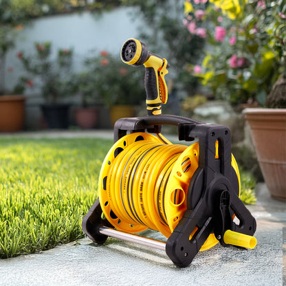 25/35m Portable Garden Watering Hose Reel Set