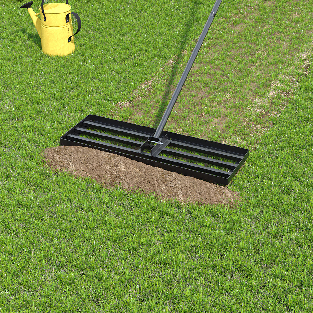 Lawn Levelling Rake with 213cm Stainless Steel Handle