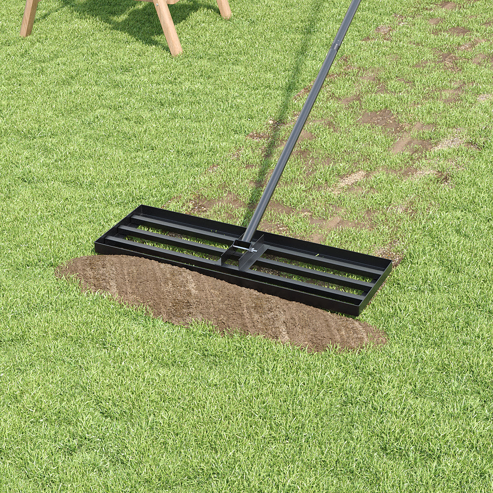 Lawn Levelling Rake with 213cm Stainless Steel Handle