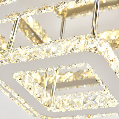 Square Large-size Glamourous Crystal LED Ceiling Light