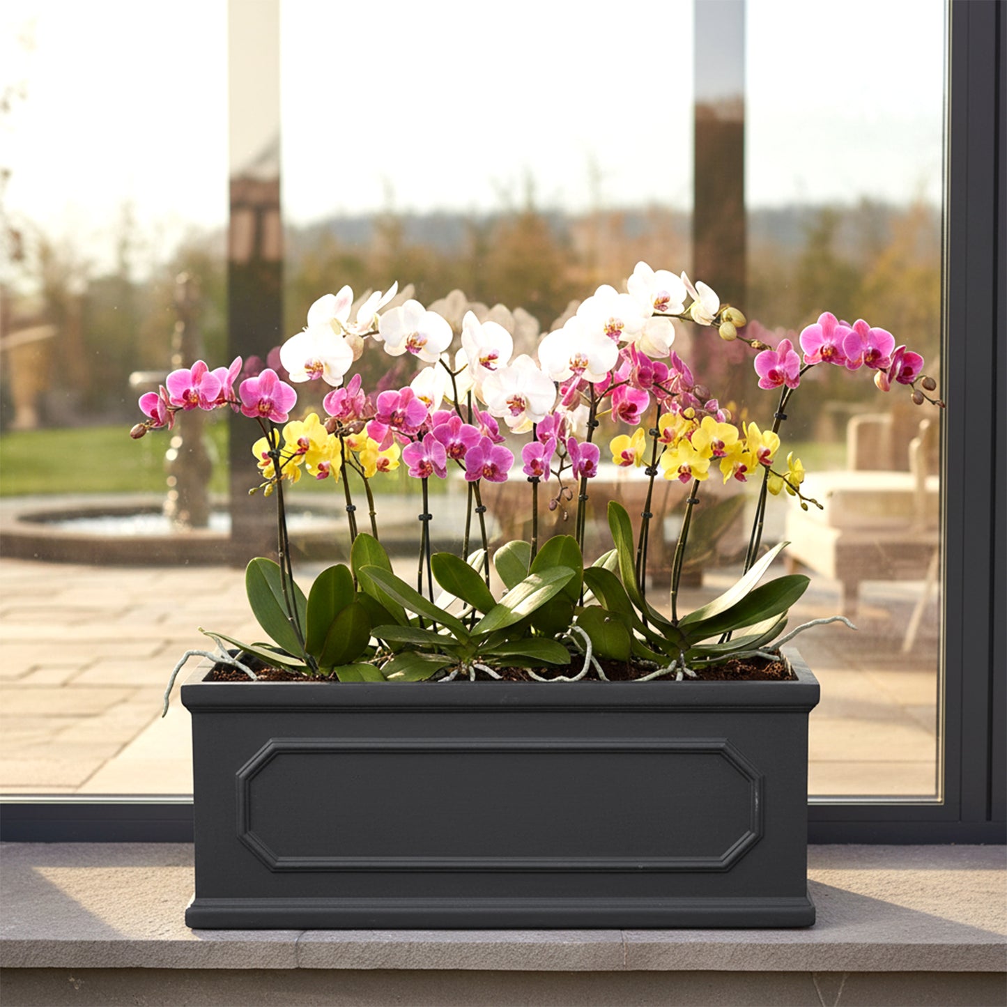 70cm Black Cement Flower Pot