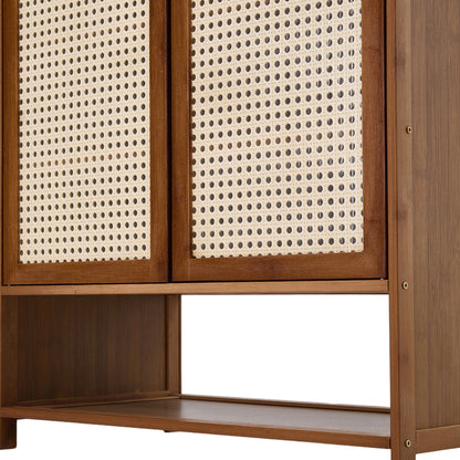 Bamboo Shoe Storage Cabinet with Doors