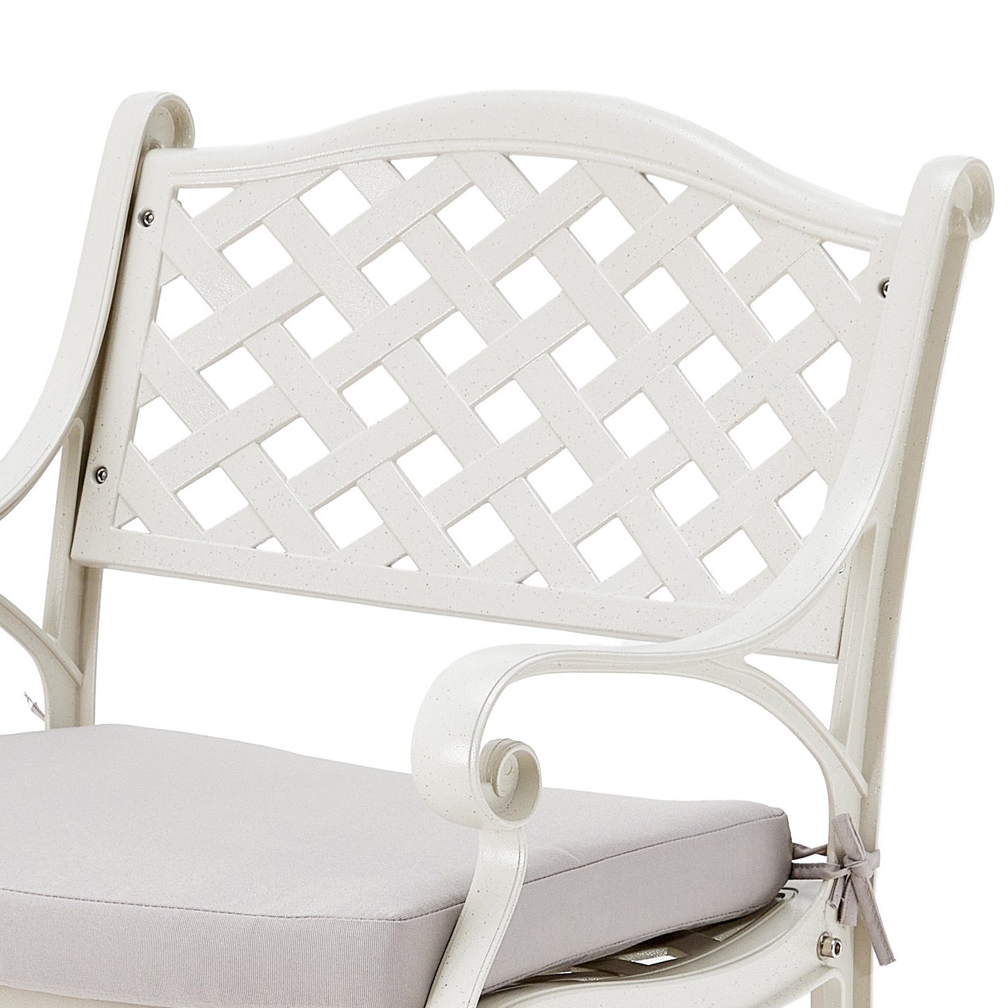 Black/ White Retro Set of 2 Cast Aluminum Garden Chairs