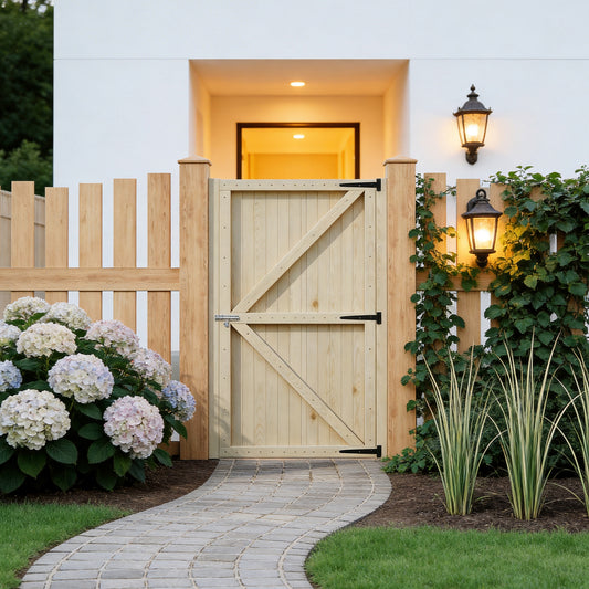 90cm Wide Wooden Garden Gate 180cm High
