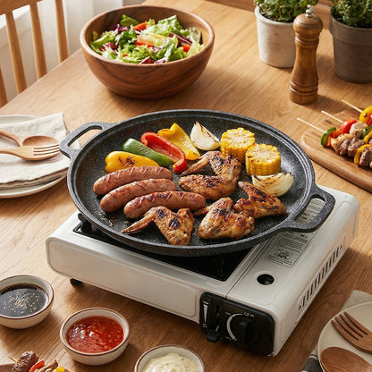 Pre-Seasoned Round Dual-Handle Cast Iron Grill Pan