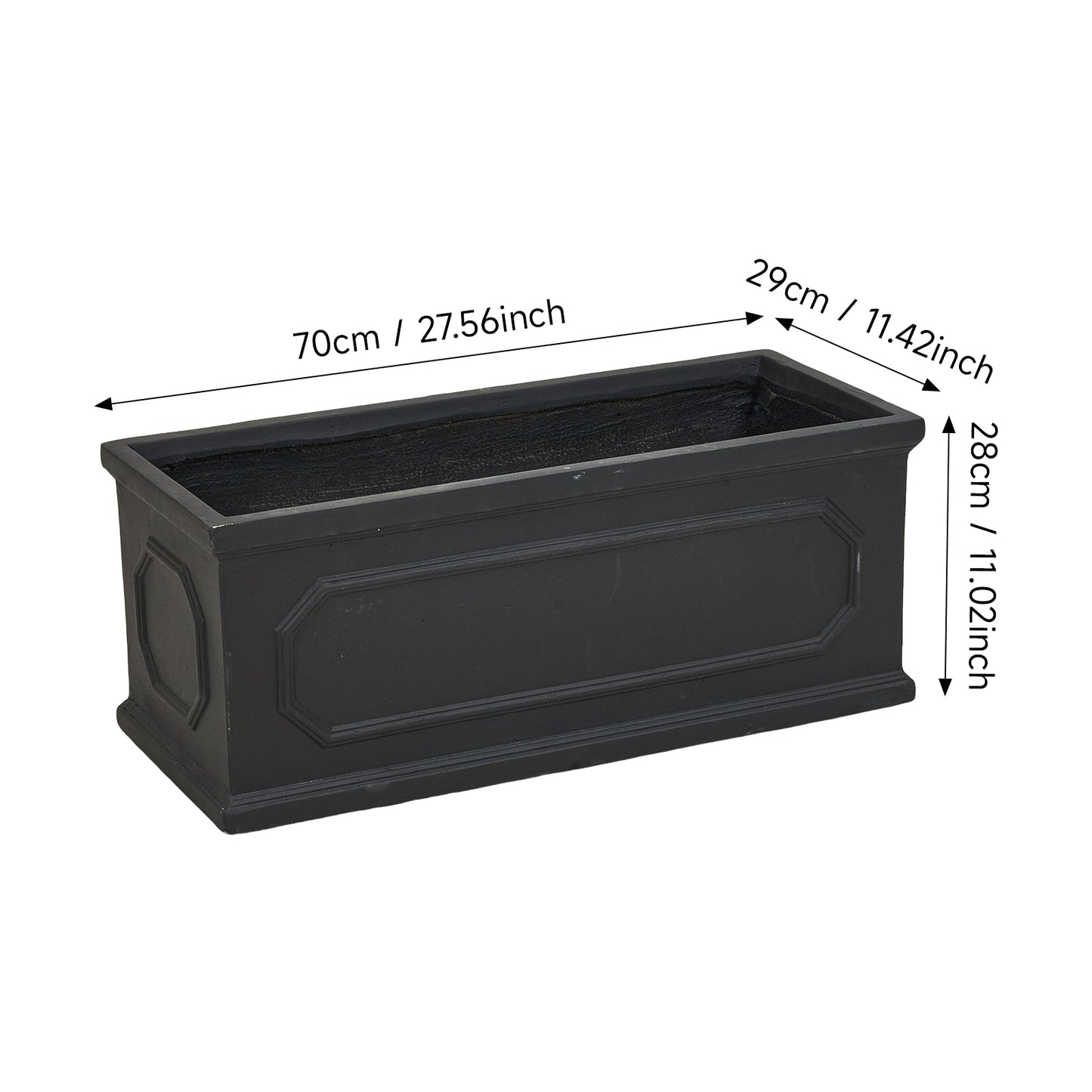 70cm Black Cement Flower Pot