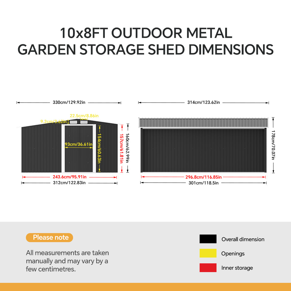 Garden Metal Storage Shed with Log Storage