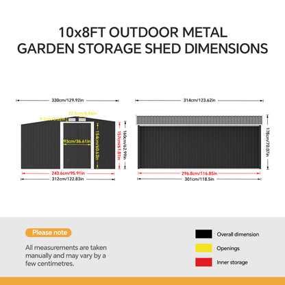 Garden Metal Storage Shed with Log Storage