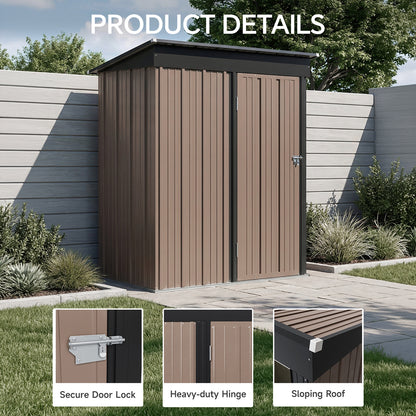 3x5 FT Outdoor Metal Garden Storage Shed