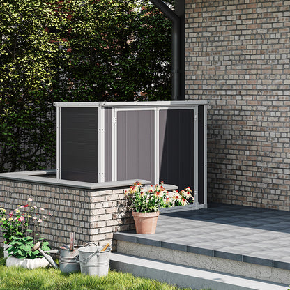 5x2ft Grey Aluminum Alloy Garden Bin Storage Shed