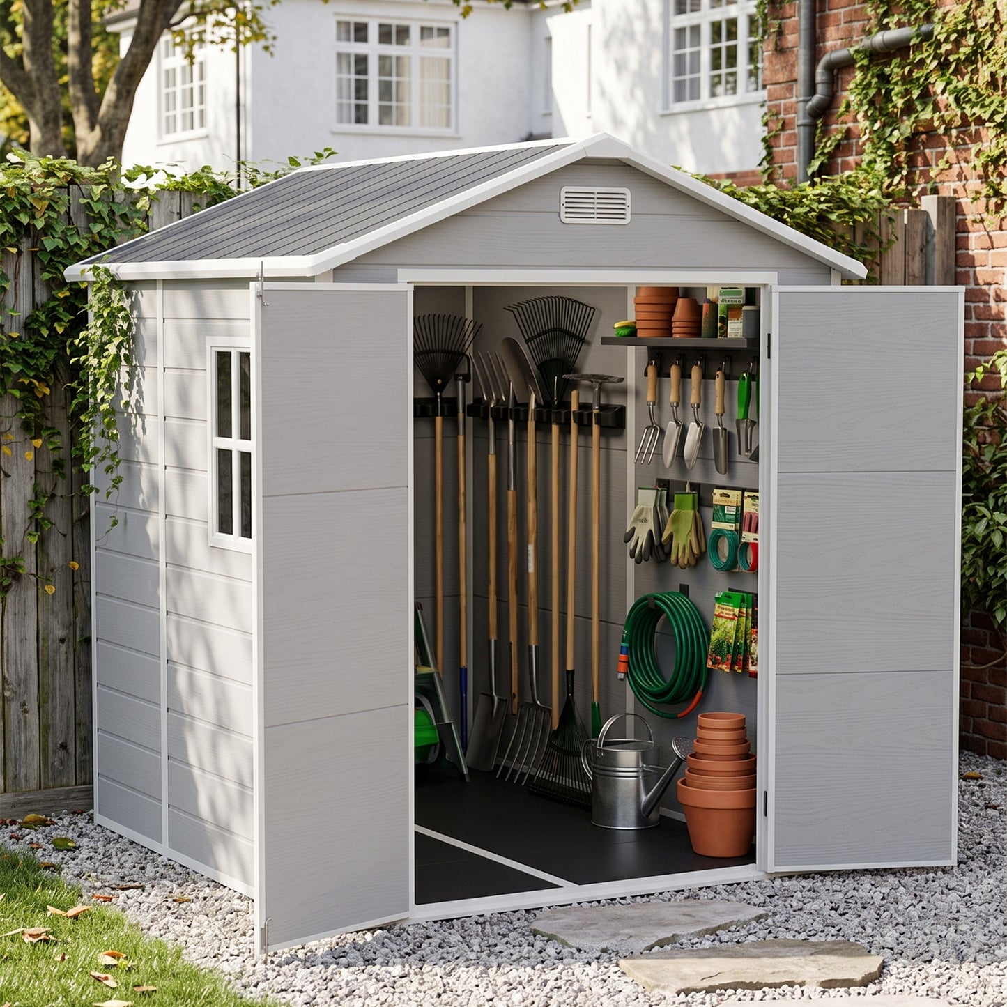 6x8 FT Outdoor Garden Plastic Storage Shed