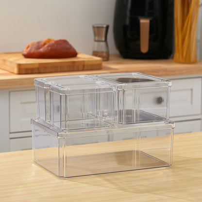 4Pcs Transparent Refrigerator Bins Organizer Set
