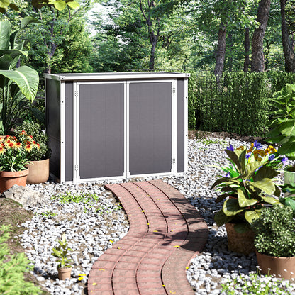 5x2ft Grey Aluminum Alloy Garden Bin Storage Shed