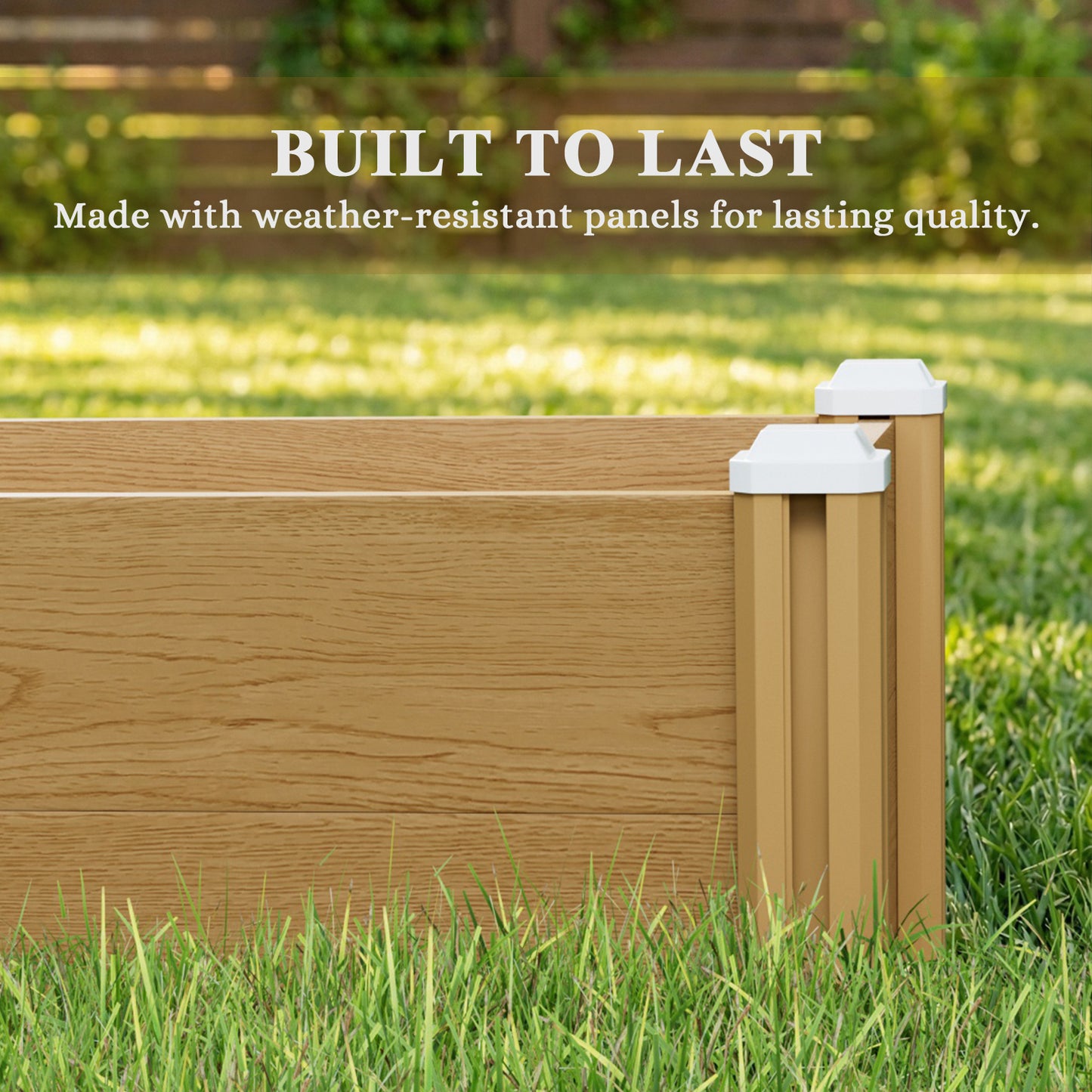Plastic Wood-Grain Raised Garden Bed Planter