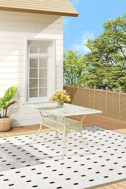 7-Piece Retro Garden Bistro Set  Cast Aluminum Table and Chair