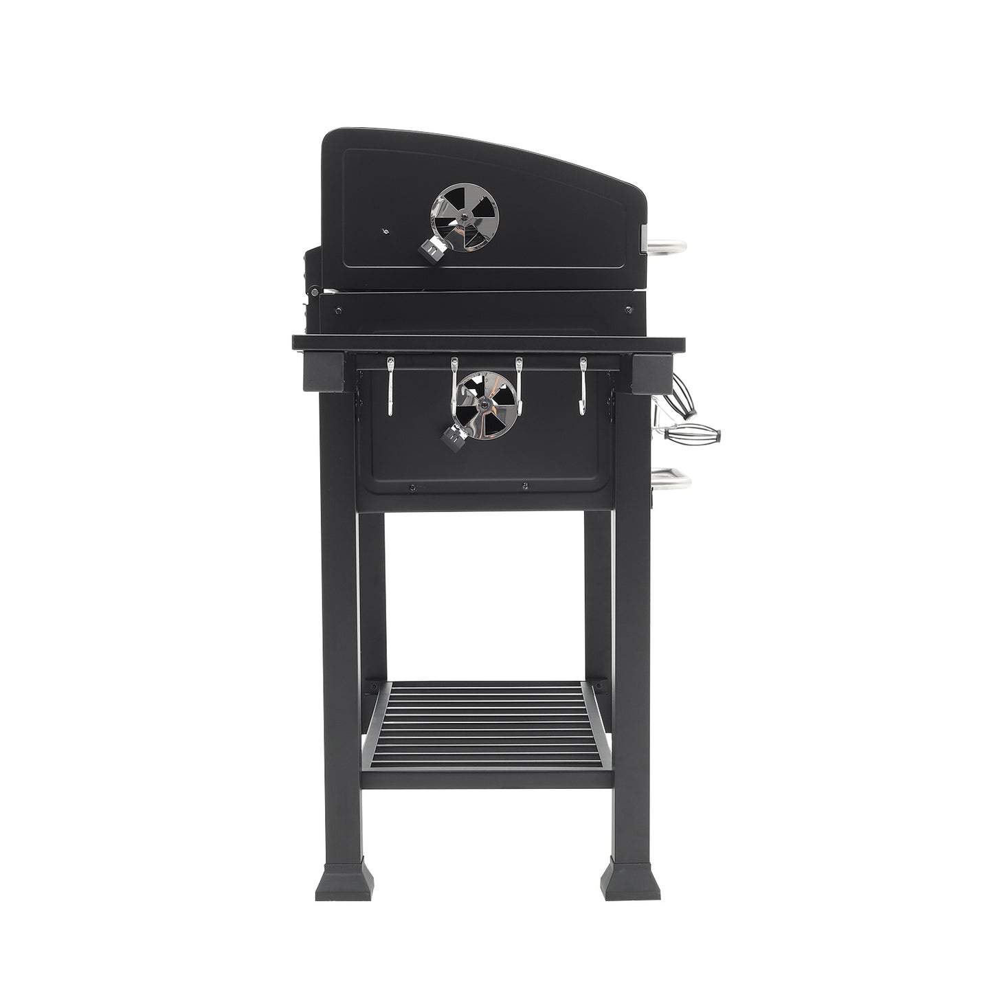 160CM Wide Barrel Charcoal Outdoor Grill with Side Shelves