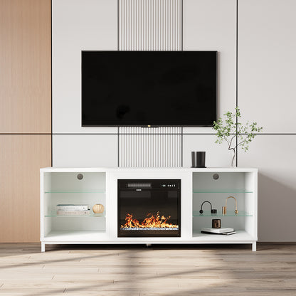 Freestanding TV Stand Entertainment Center with 18 Fireplace