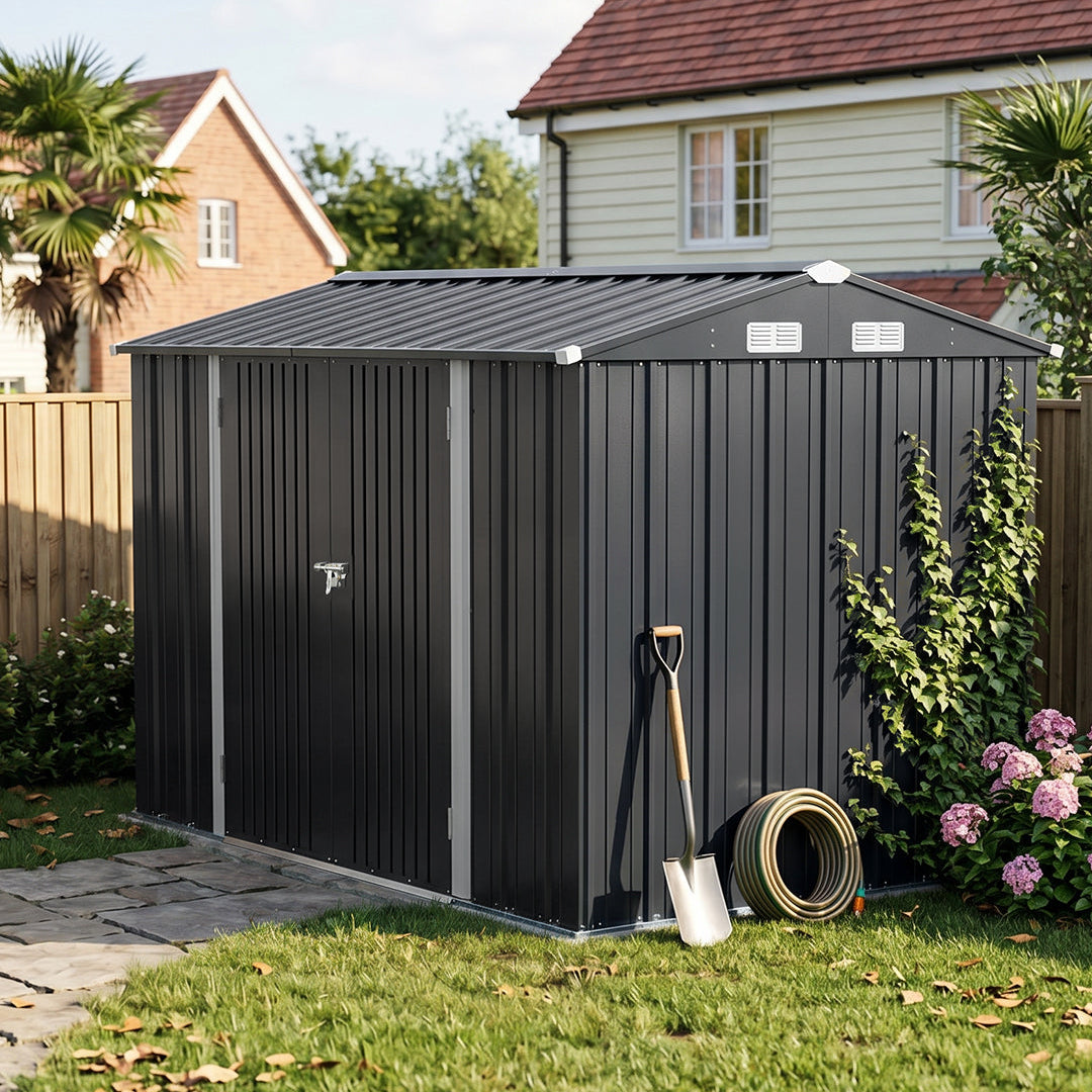 10x7 FT Large Metal Garden Tool Storage Shed