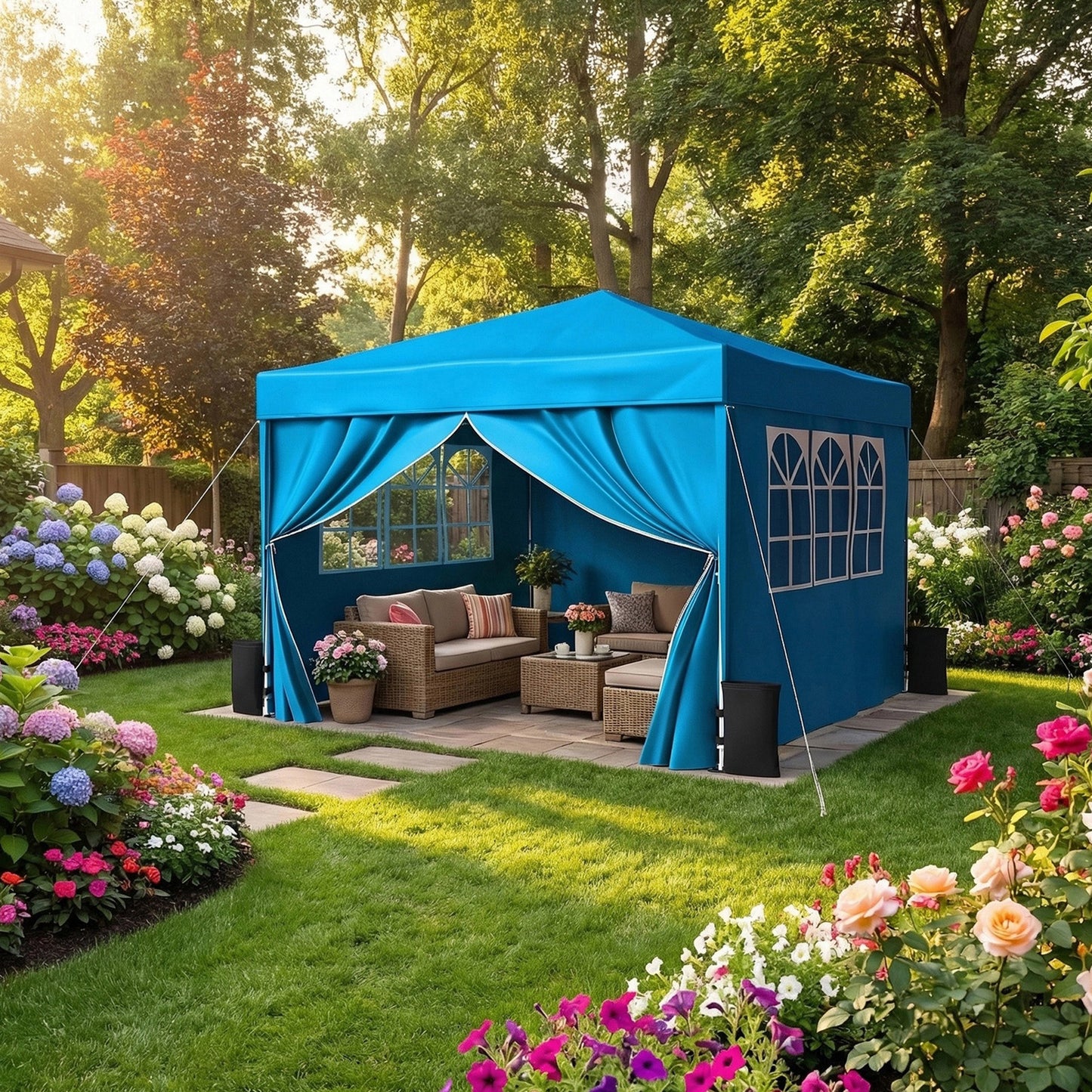 10 x 10FT Pop up Canopy Tent with Sidewalls
