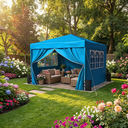 10 x 10FT Pop up Canopy Tent with Sidewalls