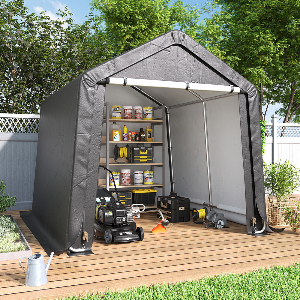 8x8FT Galvanized Tube Storage Shed