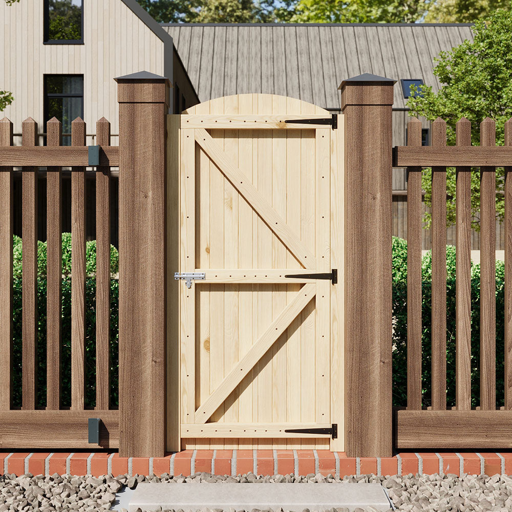 75cm Wide Arched Wooden Garden Gate 180cm High