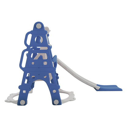 Blue/Pink Kids Toddler Swing and Slide Set with Basketball Hoop