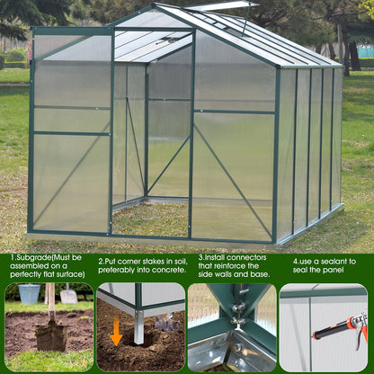 10 x 6 ft Aluminium Hobby Greenhouse with Base