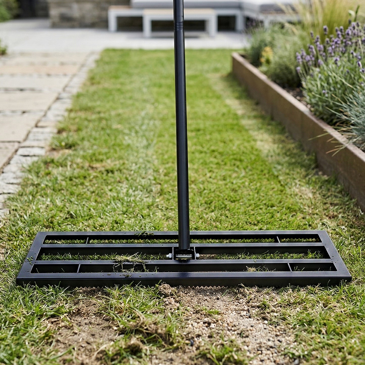 Garden Lawn Levelling Rake with Serrated Design
