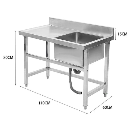 Commercial Stainless Steel Kitchen Single Bowl Sink