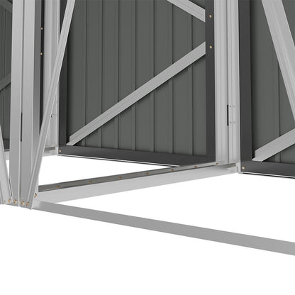 Black Metal Outdoor Garbage Bin Shed For 4 Trash Bin