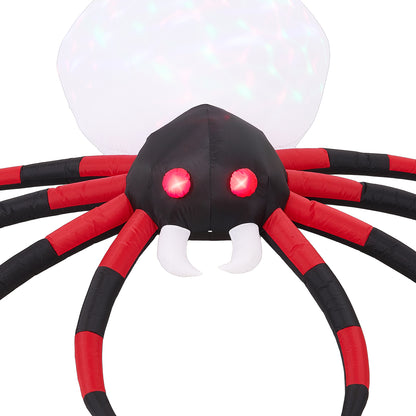 7 FT Halloween Inflatable Giant Spider with Built-in LED Lights