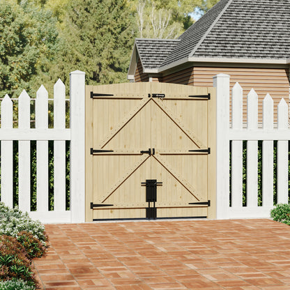 6ft x 6ft Heavy Duty Wooden Double Door with Reinforced Braces