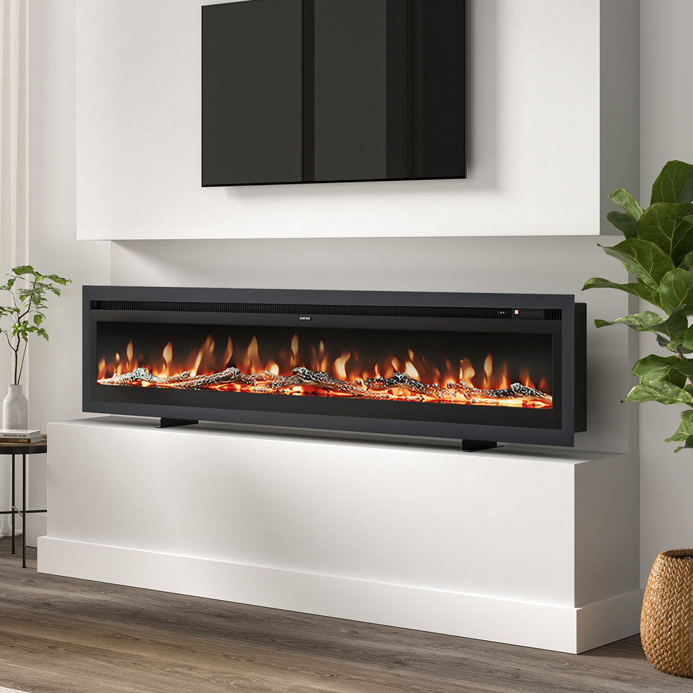 70/80 Inch Electric Fireplace with Remote 9 Flame Colours Freestanding Fireplaces