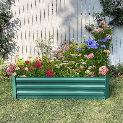 Galvanized Steel Rectangular Raised Garden Bed Planter Box
