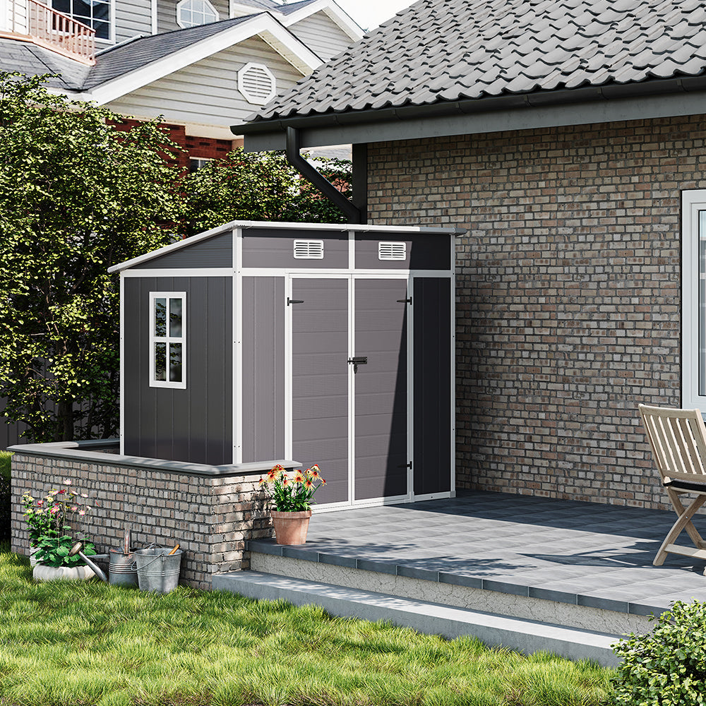6x4FT Outdoor Plastic Garden Storage Shed