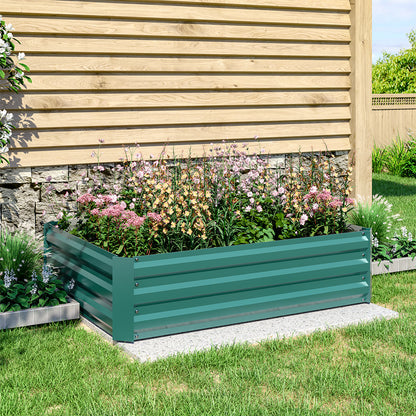 Galvanized Steel Rectangular Raised Garden Bed Planter Box