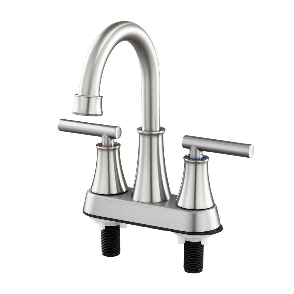 Double Handle Bathroom Sink Faucet with Drainer