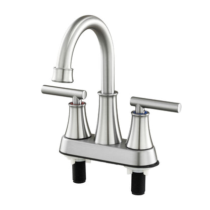 Double Handle Bathroom Sink Faucet with Drainer